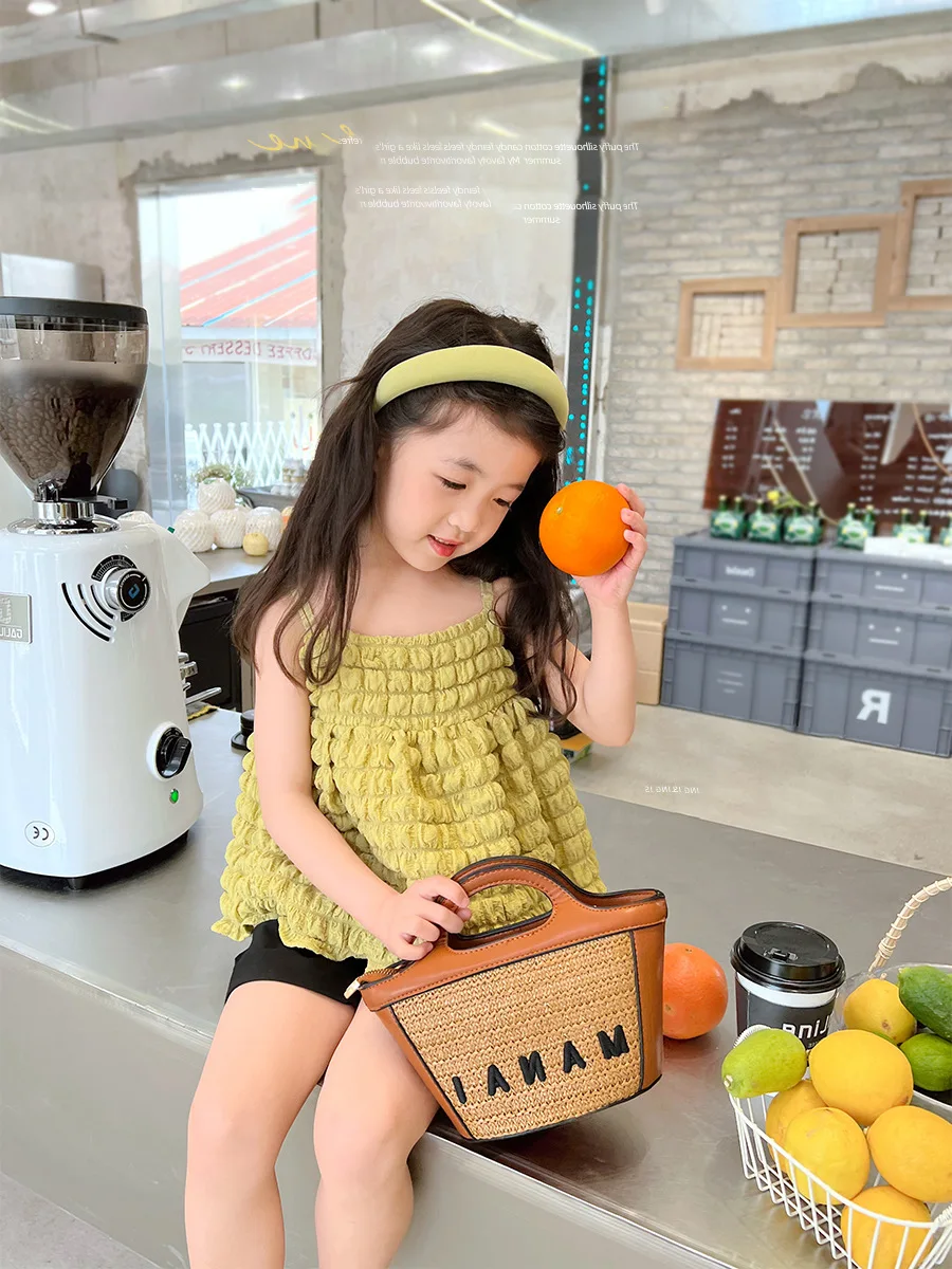 

2022 Summer Girls Sweet Suspender Shirt Fashion Design Two Colors