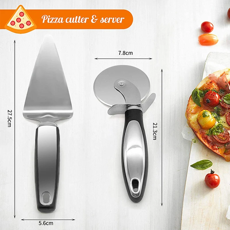 Premium Stainless Steel Kitchen Pizza Cutter Wheel Server Tools Home Knife Waffle Cookies Cake Bread Dough Slicer Baking Gadgets images - 6