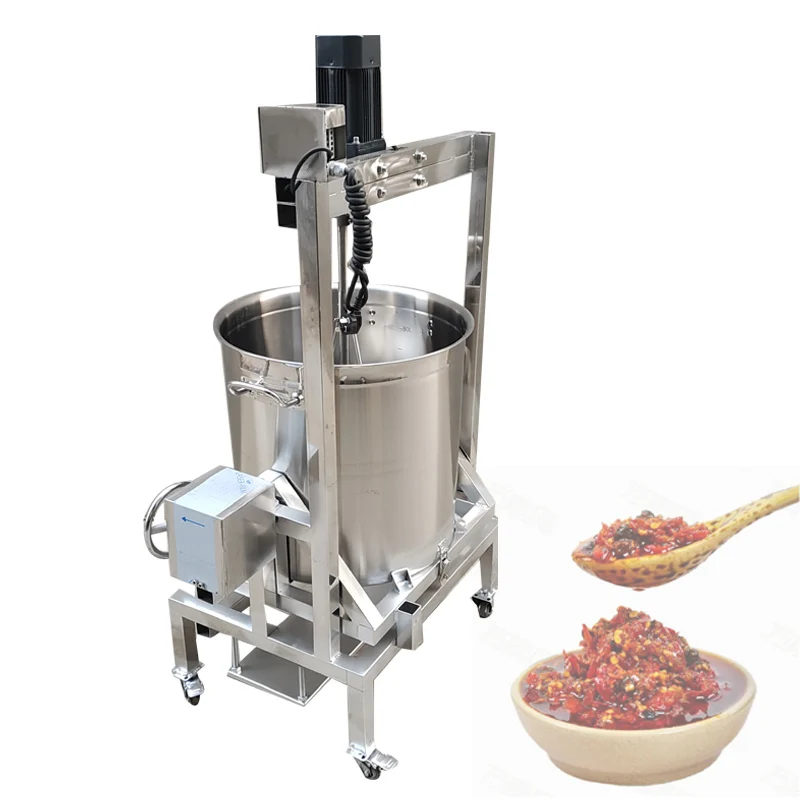 

Stainless Steel Chili Tomato Sauce Cooker Mixer Soup Porridge Boiling Cooking Kettle Pot Gas Heating Curry Paste Sauce Making Ma
