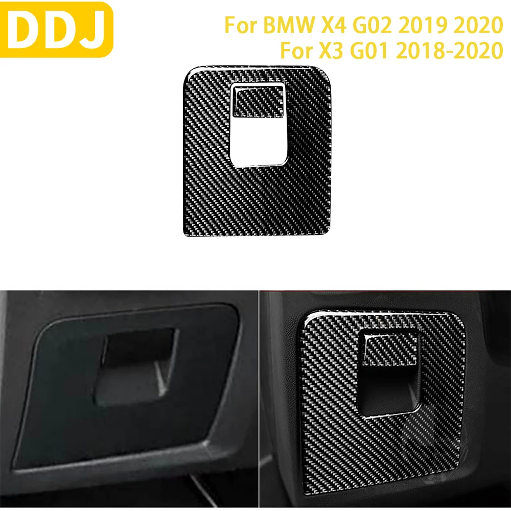 

For BMW X4 G02 2019 2020 X3 G01 2018-2020 Accessories Carbon Fiber Interior Storage Box Panel Trim Sticker Decoration