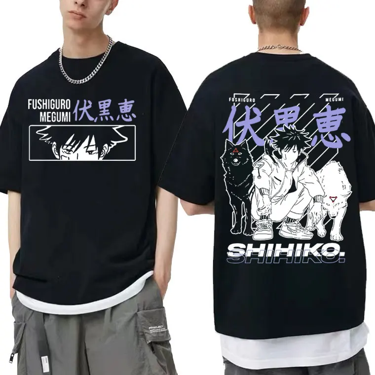 

Japanese Anime Male Streetwear Tops Jujutsu Kaisen Fushiguro Megumi Print Tshirt Short Sleeve Men Women Harajuku Manga T Shirt