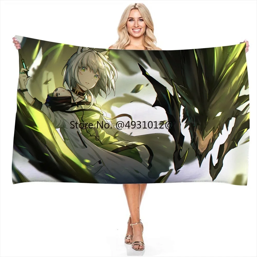 

2023 Anime Game Arknights Bath Towels Beach Washcloth Children Kids Boys Girls Swimming Shower Towel Bathroom