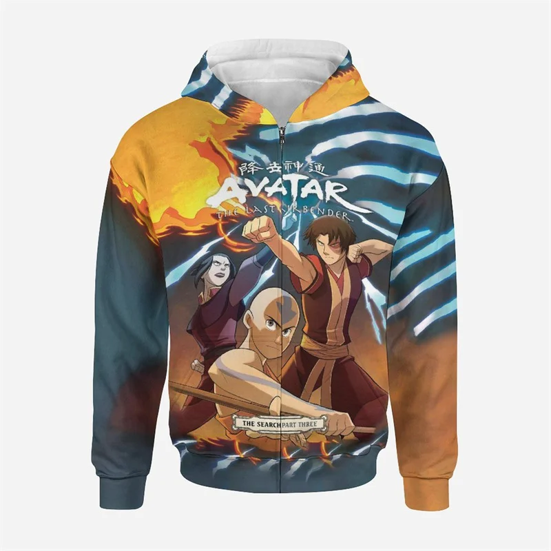 

Avatar The Last Airbender Print Jacket Zip Up Hoodies Men Women Children Clothes Sweatshirts Spring Autumn Boys Girls Streetwear