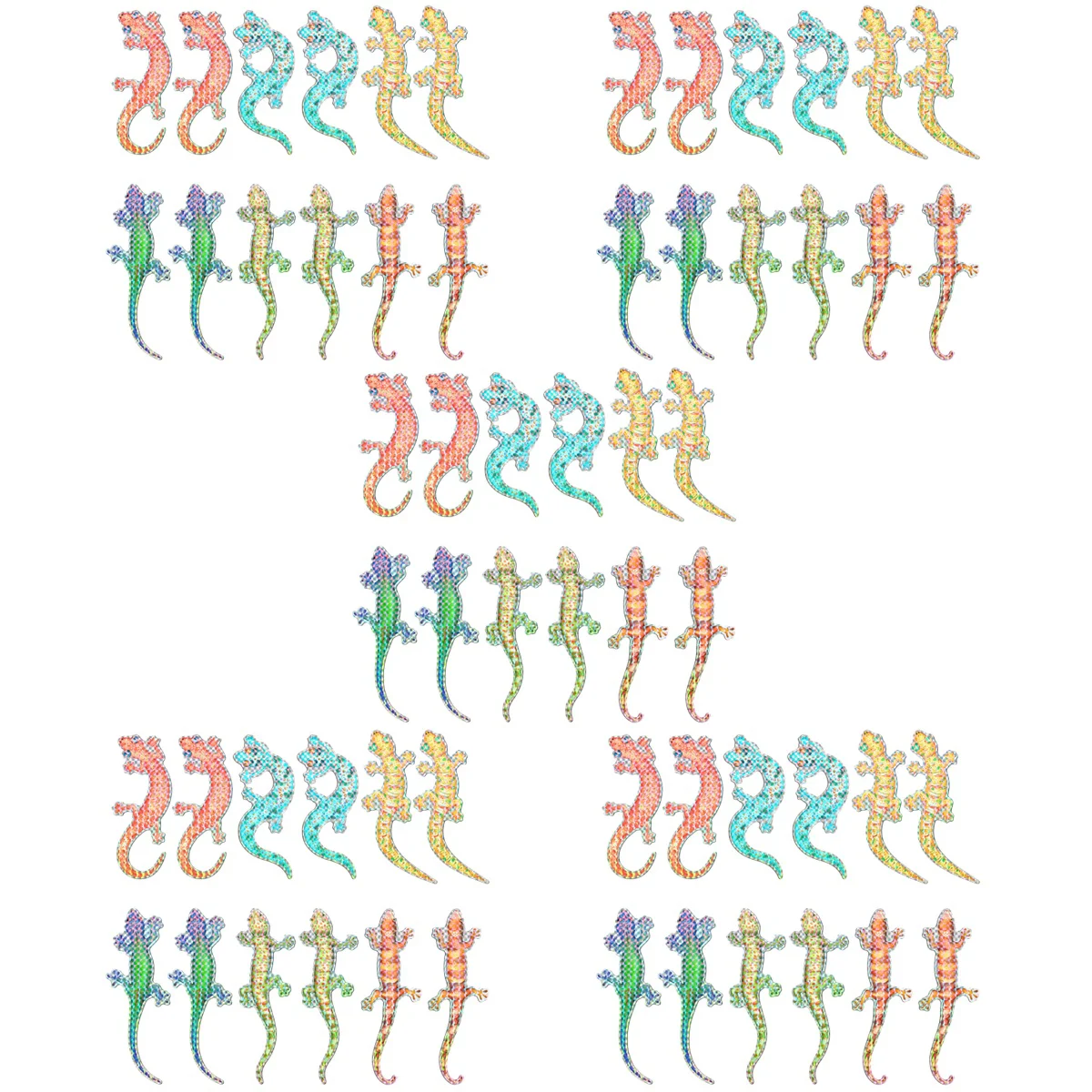 

60 Pcs Magnetic Screen Door Savers Window Gecko Stickers Anti-collision Decals Applique