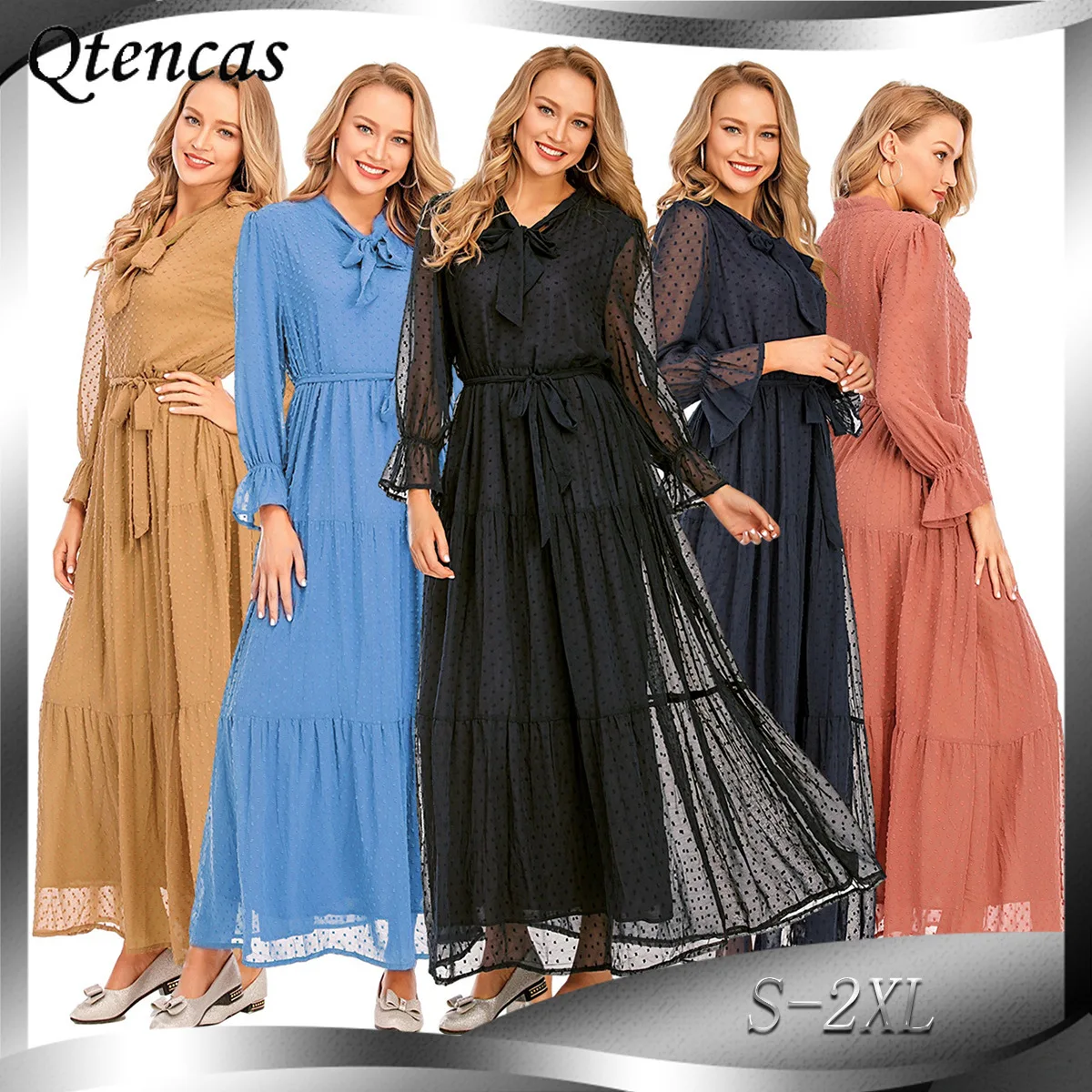 

Макси-платья для женщин, Турция, абайя, Дубай, мусульманское платье-кафтан, кафтан, марокканская Исламская одежда, платья, модные платья