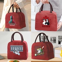insulated lunch bag for women portable cooler tote hangbag container picnic thermal food storage lunchbox sculpture series