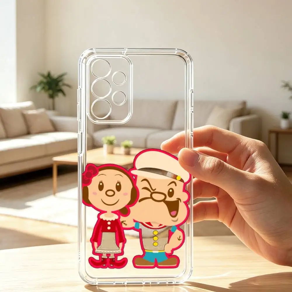 Комедийный анимационный чехол с Папайе для телефонов Samsung S25, S24, S21, S22, S23, S30, Ultra, S20, Plus, Fe. Прозрачный чехол в подарок. (art.: 3920dcdf2d383) - 3920dcdf2d383