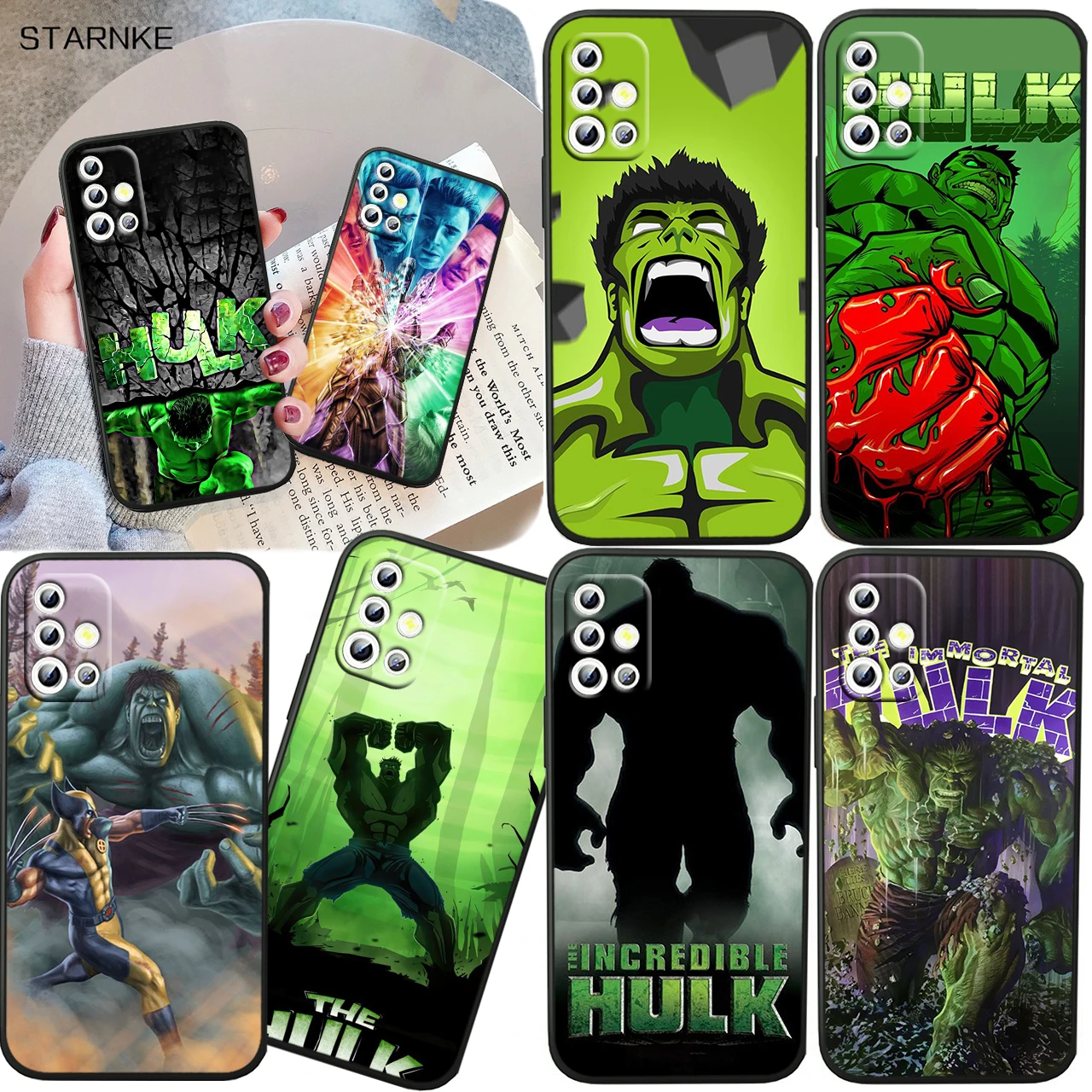 

Marvel Hulk Cute For Samsung A81 A91 A73 A52S A72 A71 A52 A51 A12 A21S A01 4G 5G Silicone Soft Black Phone Case