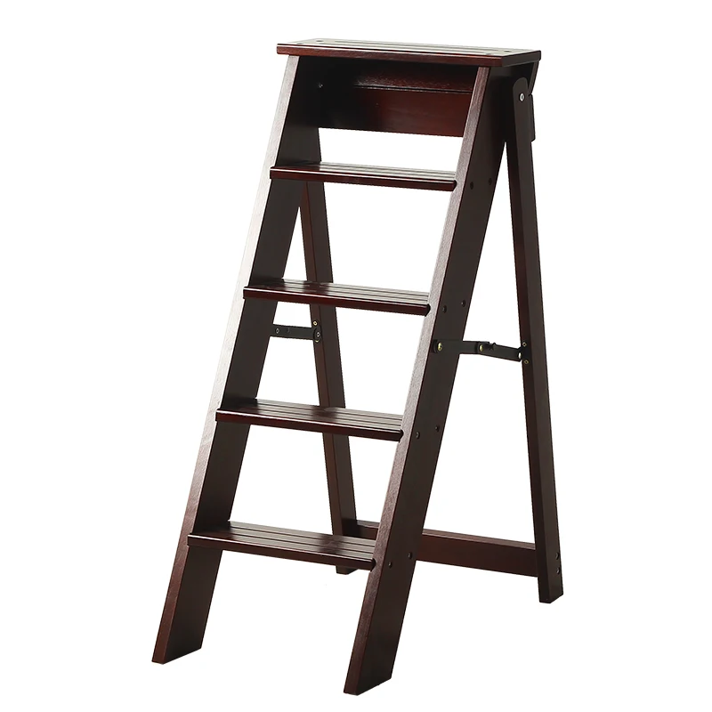 Indoor Thickening Ladder Chair Multi-function Ladder Stool Climbing Folding Step Stool Strong and Stable Wooden Ladder images - 6