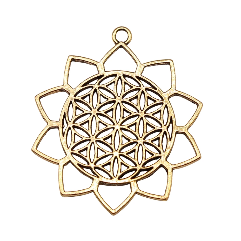 WYSIWYG 2 шт 48x42 мм цветок жизни очарование кулон Большая жизнь подвески большой