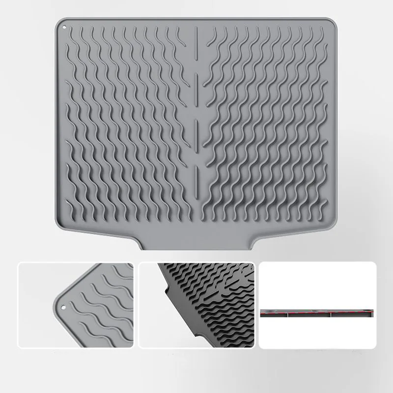 Сушилка для посуды Силиконовый коврик Нескользящий Кухонный сушки Коврики стола