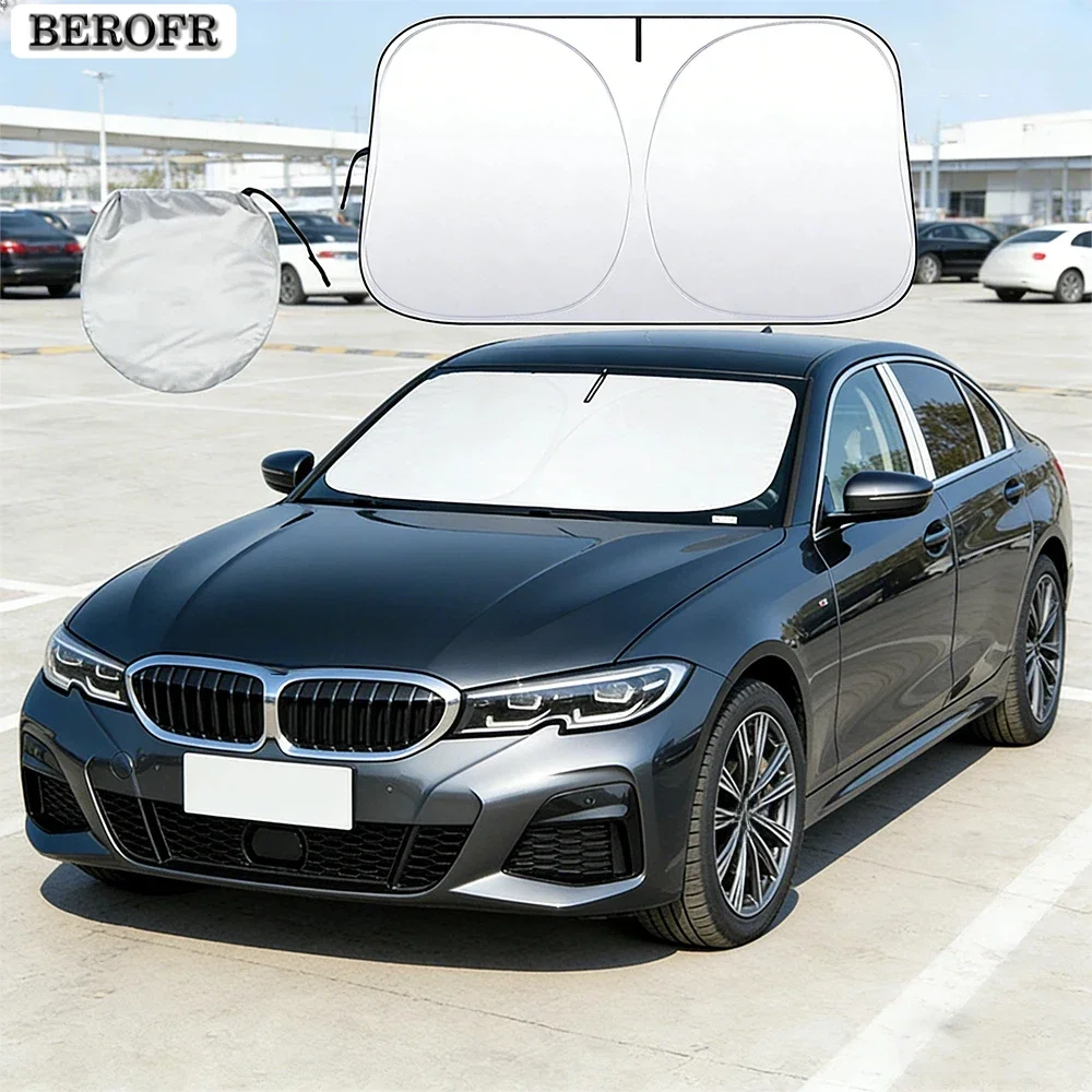 Фото Солнцезащитный козырек на лобовое стекло автомобиля для BMW 3 серии G20 330i 330e 2019-2023, складной, защищает от УФ-лучей №2