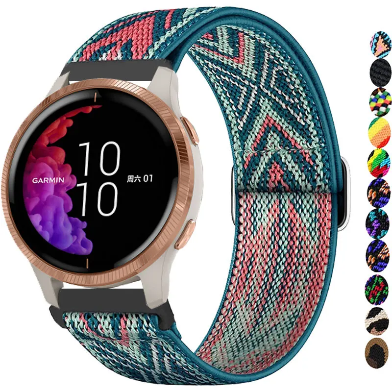 

20mm 22mm Adjustable Nylon For Garmin Vivoactive 3 4 Strap Forerunner 645 Watch Band Venu 2 SQ Wrist Bracelet Fenix 6 5 Pro