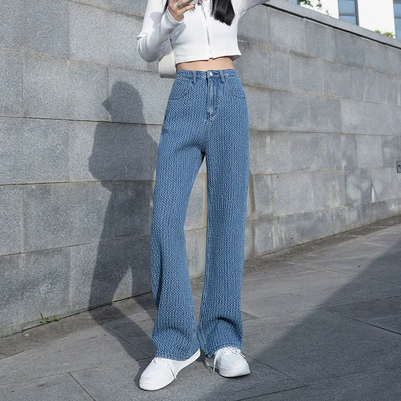 

Брюки женские с широкими штанинами, Свободные повседневные однотонные длинные штаны в Корейском стиле, винтажные брюки с завышенной талией...