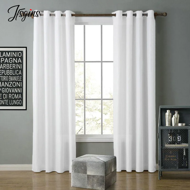 

Modern White Blackout Curtains for Living Room Blinds Windows Curtain for Balcony Doorway Hall Drape Elegant Long Tende Cortinas