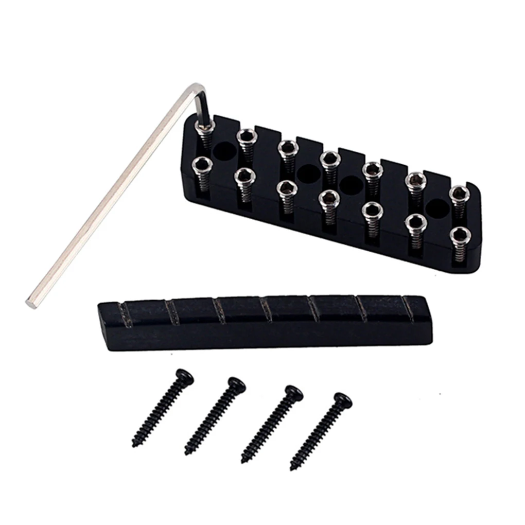 

Classical Headless Guitar Locking Nut 7 String Brass Portable Professional Nuts Part Component with Mounting Screws