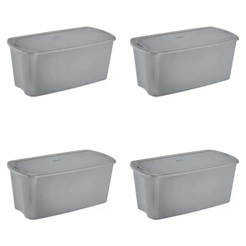 

Gallon Tote Box Plastic, Gray, Set of 4 Boba cooker machine Rice cooker Rice cook Cooking accessories Large burning barrel hollo