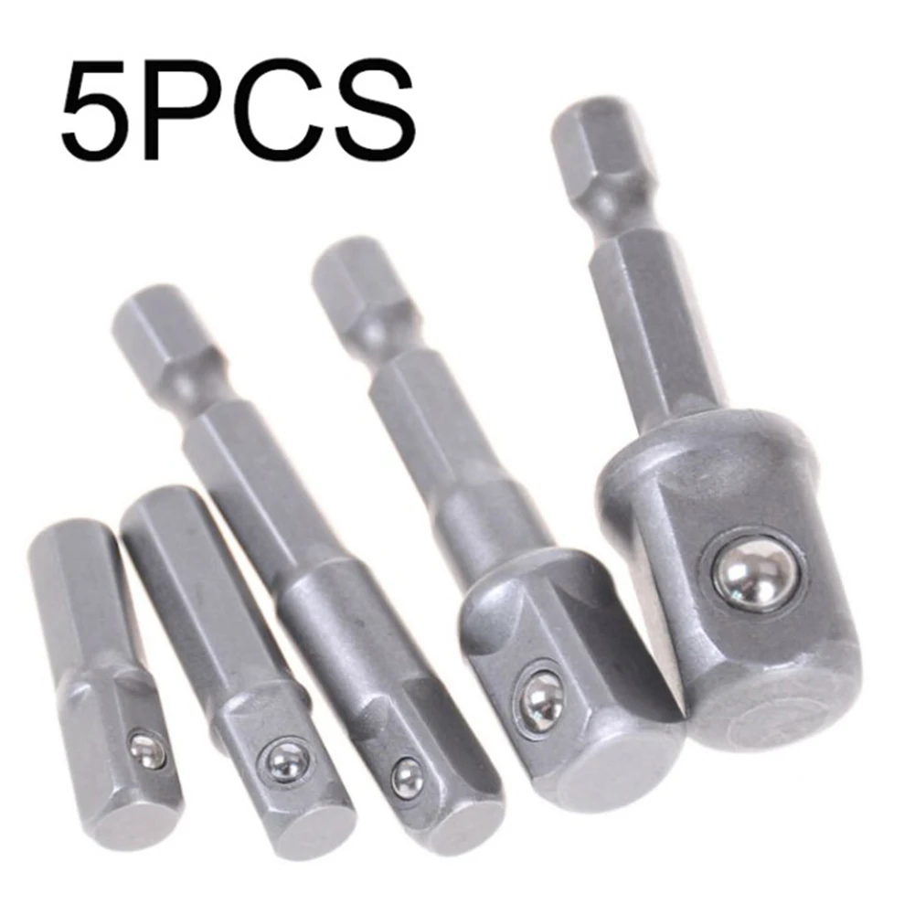 

Hex Shank Socket Bit Adapters Nut Driver SDS Plus Socket Chuck Drill Bit Driver For Drill Bits 1/4 3/8 1/2 5Pcs