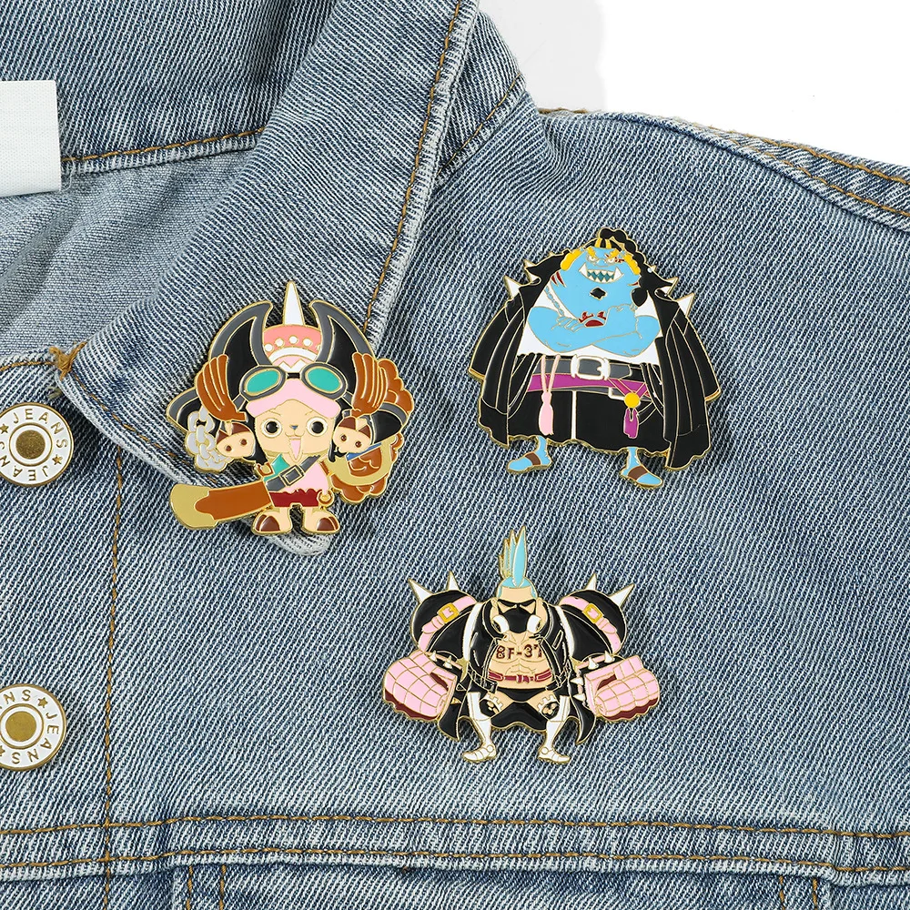 

Anime One Piece Red Lapel Pins for Backpacks Luffy Zoro Sanji Uta Chopper Figures Brooches for Women Badges Backpack Enamel Pin