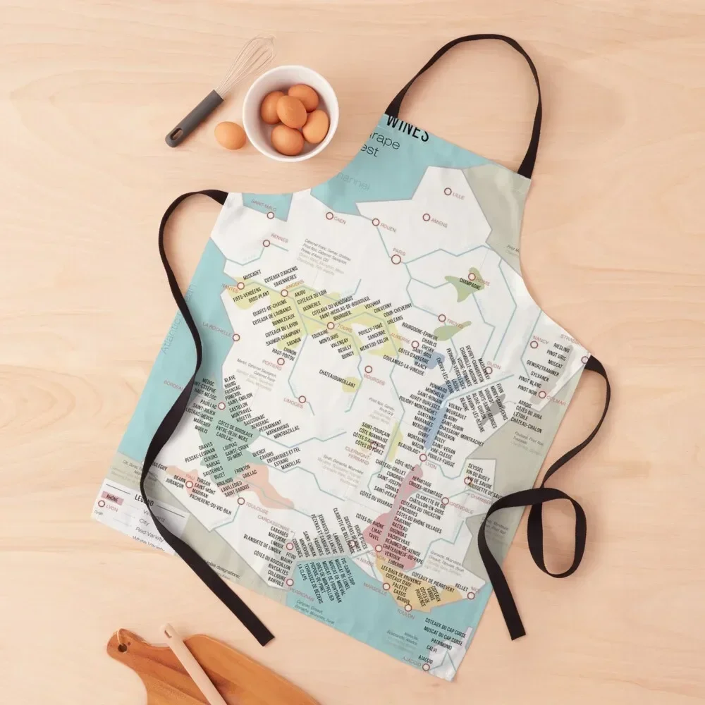 Фартук French Map Of Wine Regions And Vineyards женский фартук для кухни Beauty Master