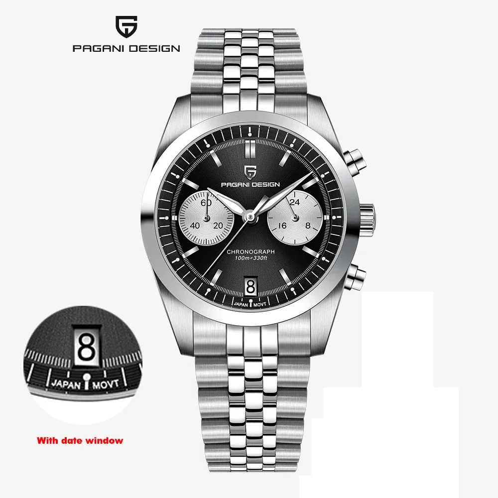 PAGANI DESIGN Кварцевые часы Пилотные Сапфировые спортивные водонепроницаемые из