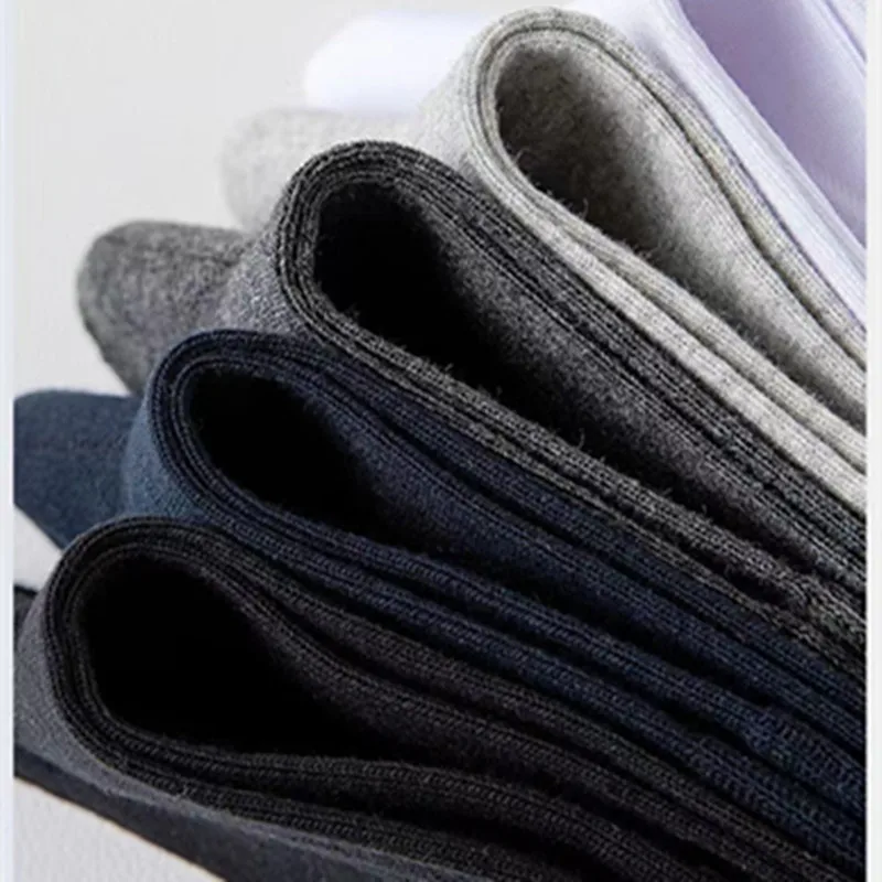 5Pairs 100% COTTON Business Men Socks New Style Black Soft Mens Cotton Socks Breathable Summer Winter Male Socks Plus Size