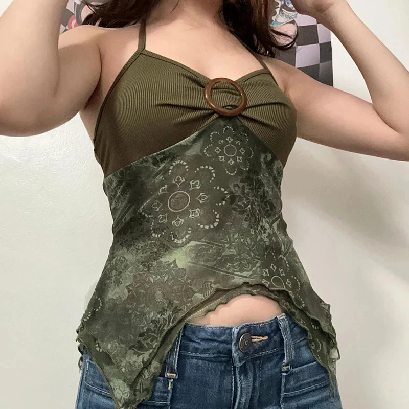 Женский укороченный топ в стиле бохо