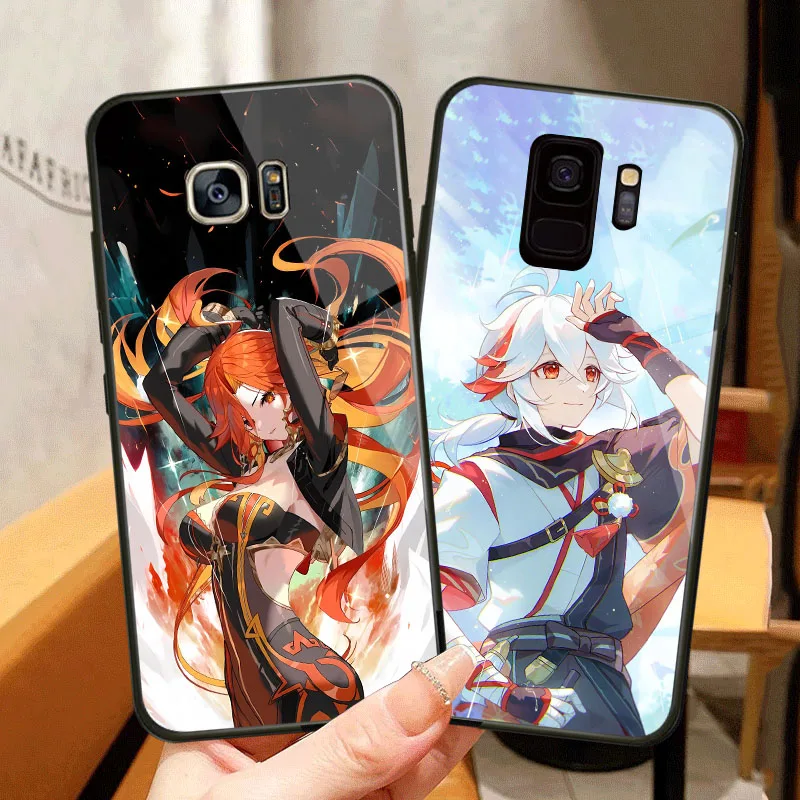 BR-20 Genshin HD чехол для телефона из закаленного стекла Samsung S7 Edge S8 S9 S10 S10E A80 M80S Note 8 9 Lite