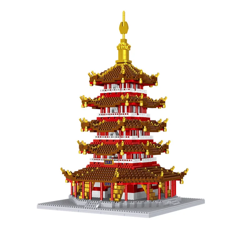 

World Architecture Mini Building Blocks Leifeng Pagoda Tower 3D City Model DIY Diamond Bricks Educational Toy for Children Gifts