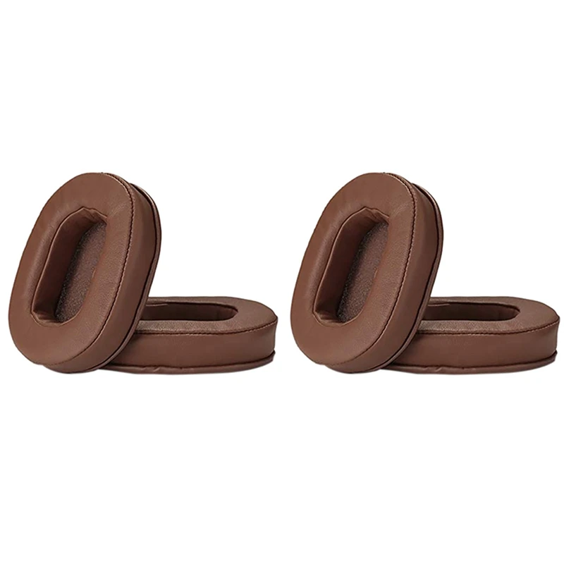 

4X Ear Cushions Memory Foam Earpads Cover Replacement Ear Pads For ATH M50X Fits Audio Technica M40X M30X M20 Brown
