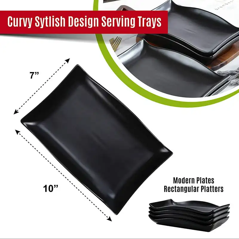 

, Perfect For Any Occasion Set of 4 Stylishly Curvy Design Serving Platters, Perfect for Any Special Occasion.