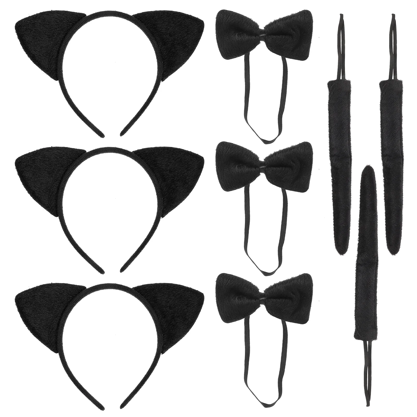 

3 комплекта повязка на голову с кошачьими ушками, галстук-бабочка, Детский комплект для косплея, реквизит для представлений с животными