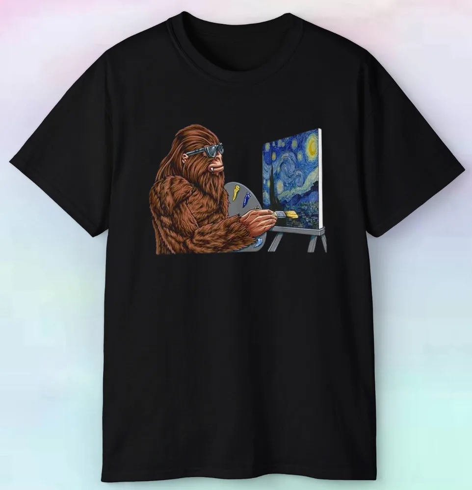 Футболка Bigfoot Мужская/женская с рисунком звездной ночи хлопковая Роскошная