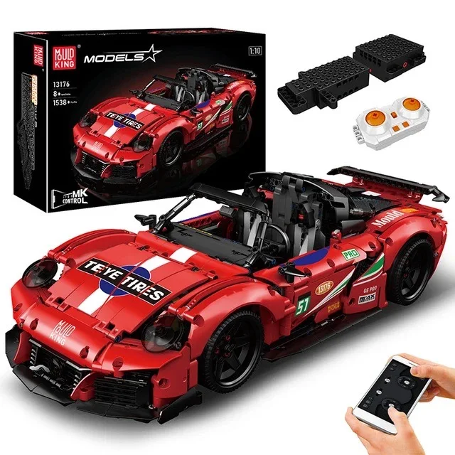 

Форма король технический автомобиль строительные блоки приложение дистанционное управление Мотор мощность 911 Супер гоночный спортивный автомобиль модели блоков игрушки детские подарки