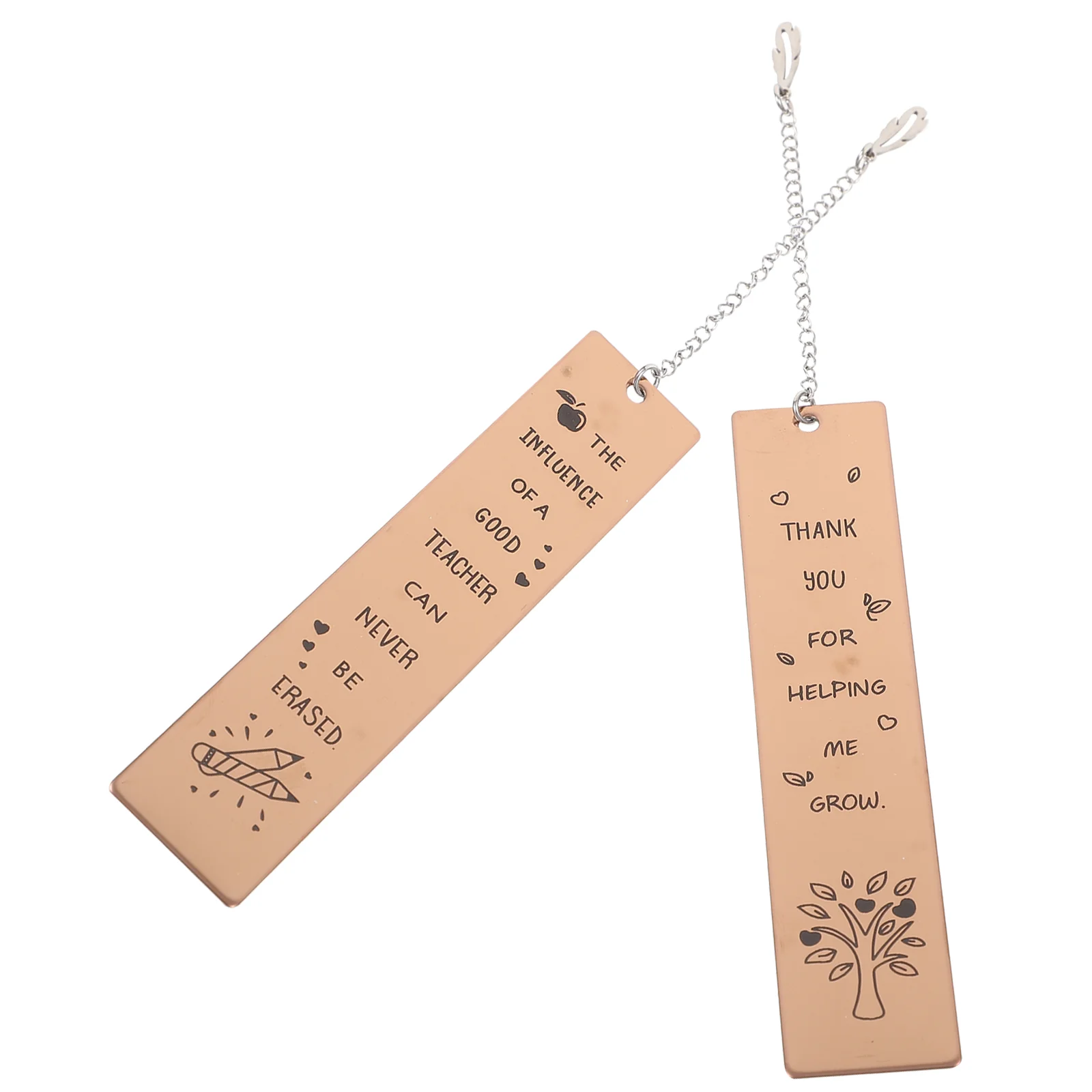 

2 Pcs Book Marks Women Gifts Bookmark Student Principal Appreciation Card Bookmarks Lovers Ornament Rose Gold Metal Markers