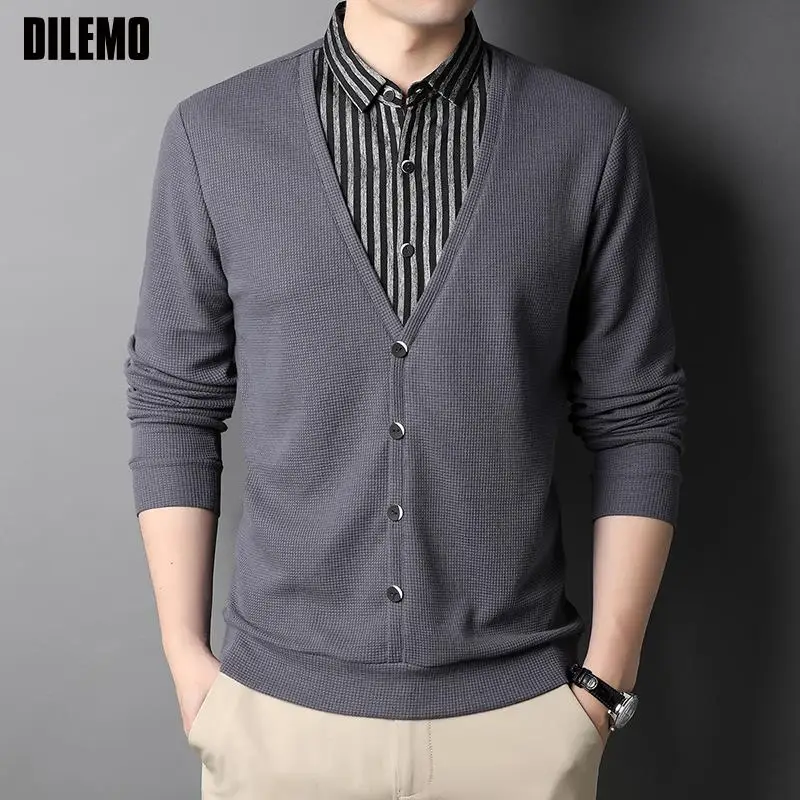 Высококачественный новый брендовый Дизайнерский Модный трикотажный кардиган с