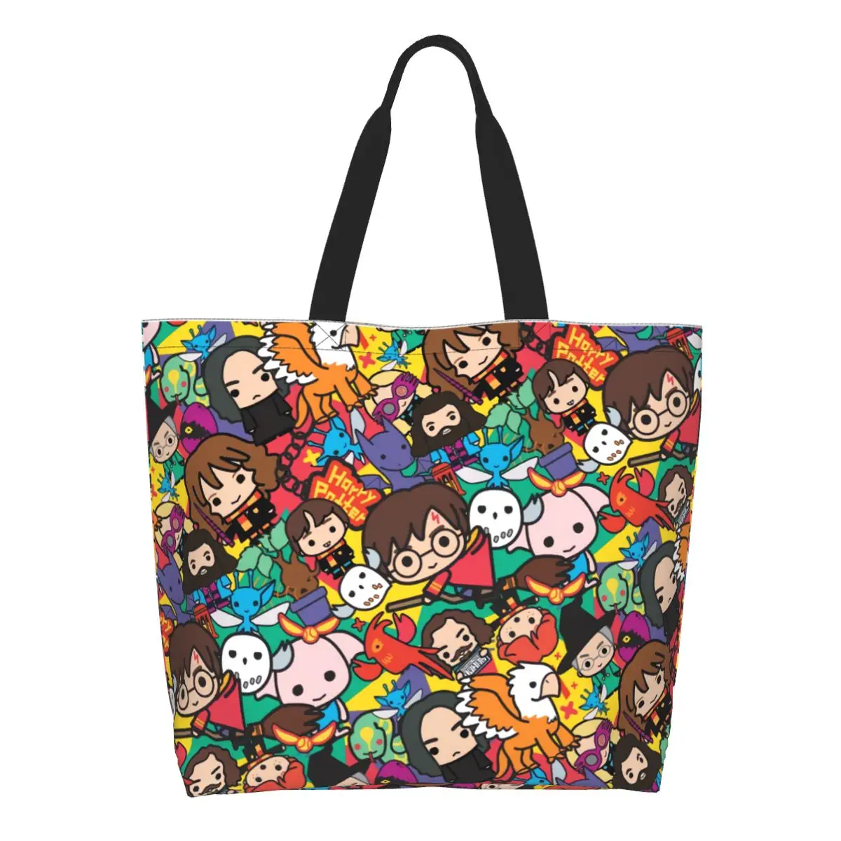 

Witchcraft And Wizardry School Magic Shopping Canvas Bags Portable Big Capacity Groceries Witch Wizard Cosplay Tote Shopper Bags