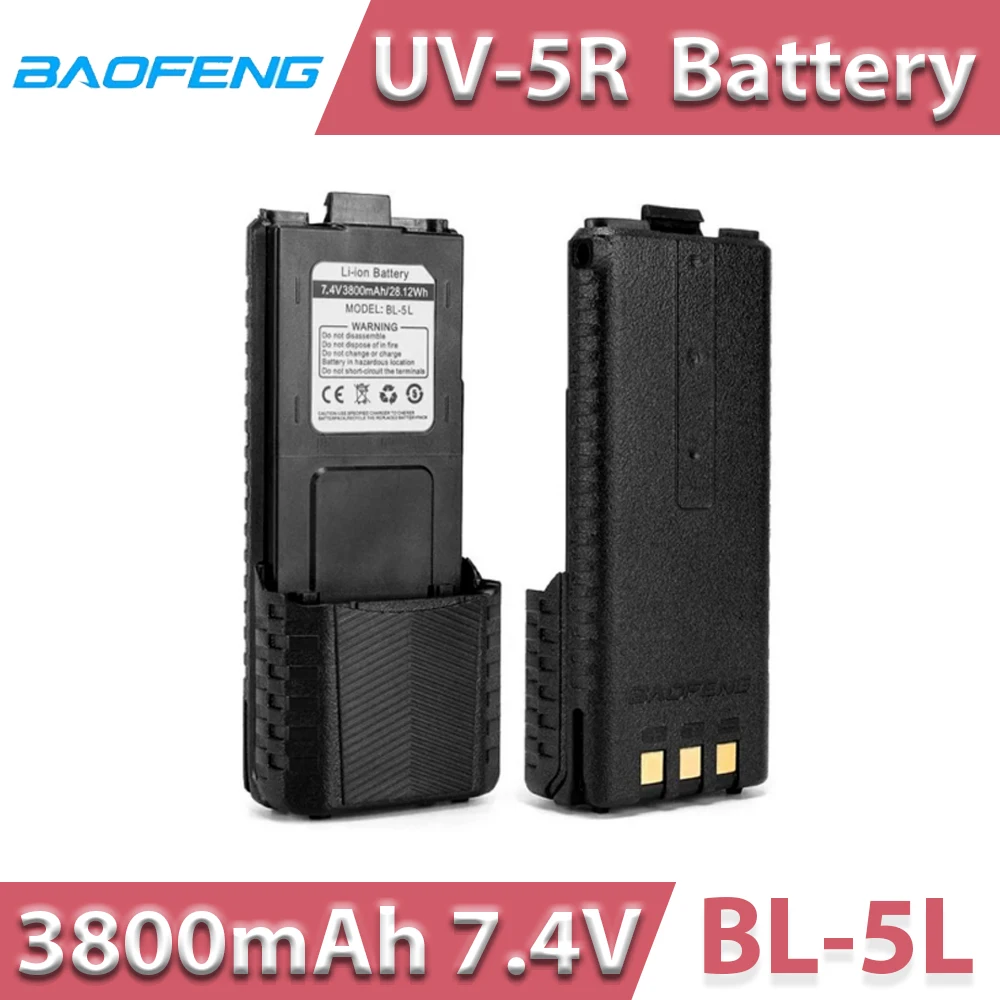 Оригинальный литий-ионный аккумулятор Baofeng UV5R 3800 мАч 7 4 В UV-5R аксессуары для радио