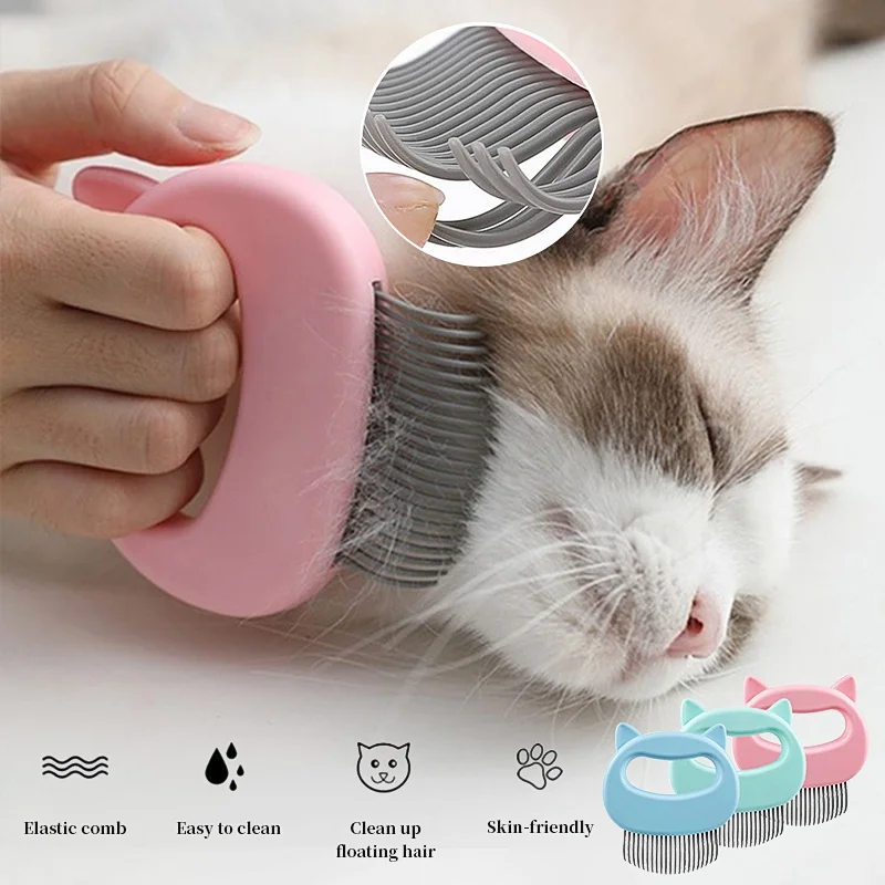 

Cat Comb Pet Short & Long Hair Removal Massaging Shell Comb Soft Deshedding Brush Grooming Fur Remover Massage Dematting Tool