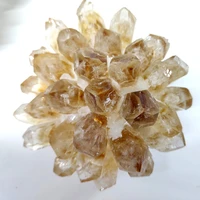 natural caramel phantom quartz crystal cluster mineral samples heal home office decoration flower shape topaz
