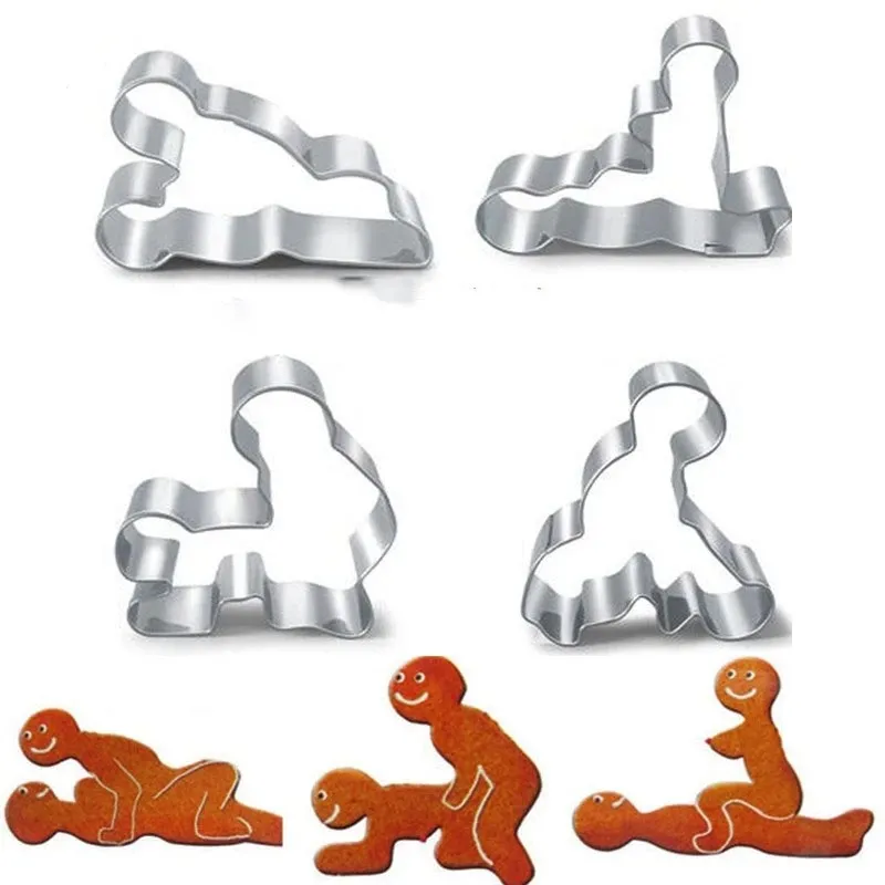 

5pcs/set Sexy Adult Game Cookie Mold Set Stainless Steel 3D Pastry Biscuit Cookie Cutter DIY Egg Mould Baking Tool