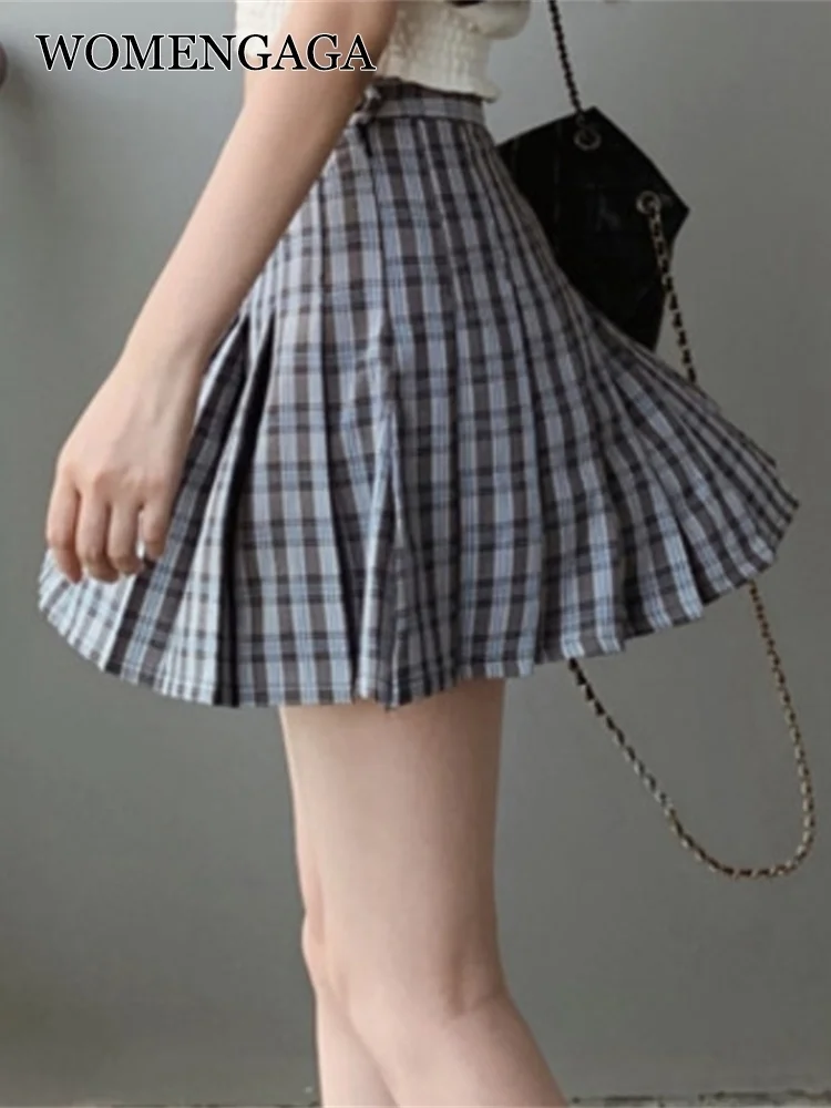 

Мини-юбка JK Lolita E295 женская летняя с высокой талией, клетчатая Милая пикантная в японском стиле, с завышенной талией и складками, E295