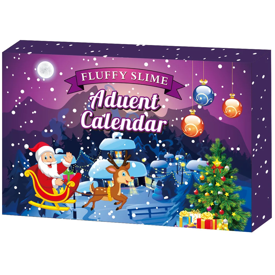 

Календарь слайма с адвентом, рождественские календари с обратным отсчетом, 24 дня сюрпризов, забавный подарок на Рождество «сделай сам» для ...