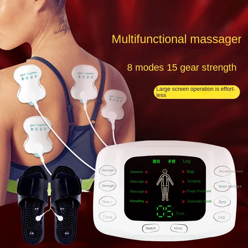 

Dual Output Tens Acupuncture Electric Therapy EMS Muscle Stimulator 8 Modes Meridian Pulse Physiotherapy Apparatus Massager