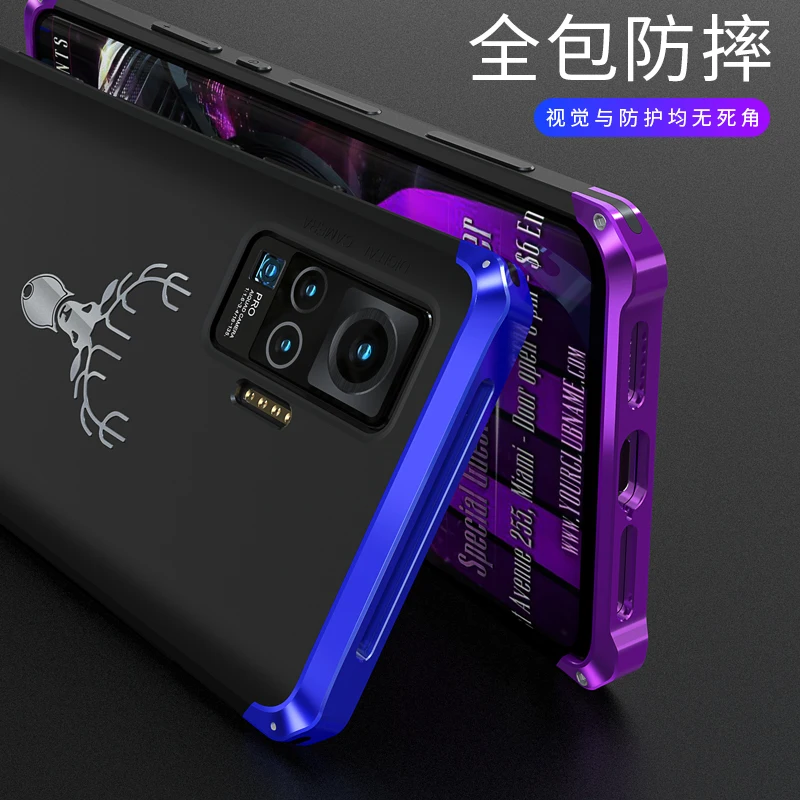 Shockproof Armor Phone Cases For Vivo X50 X30 X27 Pro Iphone Cover Nex 3 Nex3 Luxury Aluminum Metal Bumper Hard Back Cover Coque