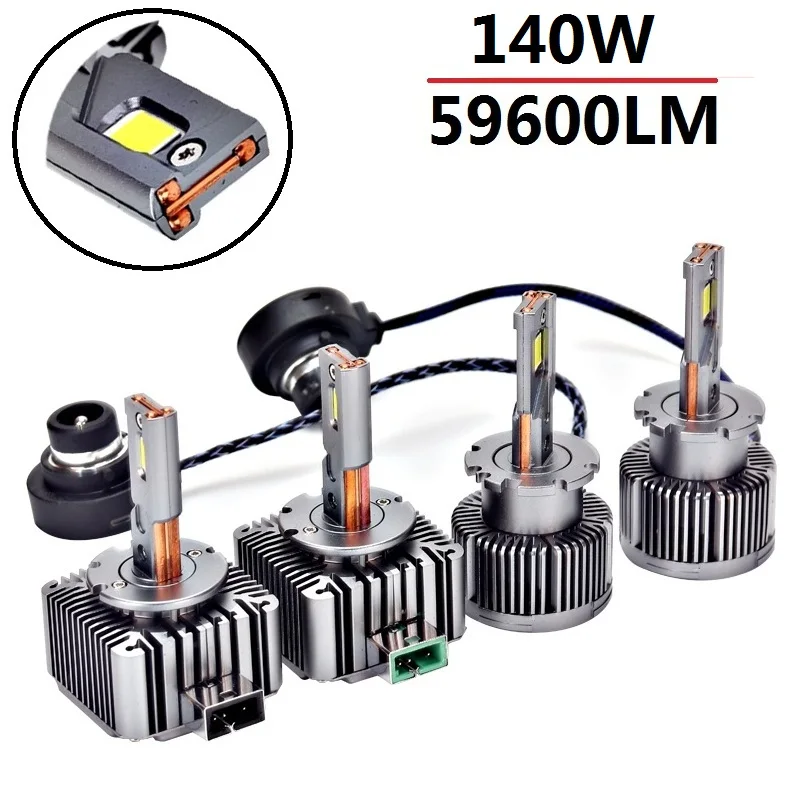 D3S светодиодный фары Canbus D1S D2S D4S D8S D1R D2R D3R D4R 140W 59600LM Turbo светодиодный 5070 CSP чип 6500K белый 12 В 24 В