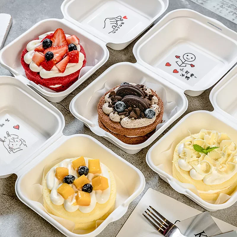 

Disposable Bento Lunch Box Baking Cak Food Containers Dessert Environmental Protection Snack Box Microwavable Bento Box