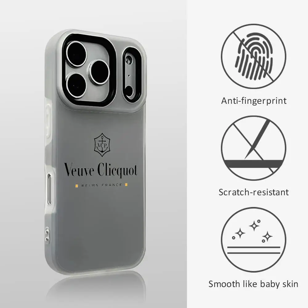 Фото Роскошный чехол V-Veuve Clicquot для iPhone 17 16 15 14 13 12 11 Pro Max Plus Mini, прозрачный, противоударный, мягкий, с эффектом желе №3