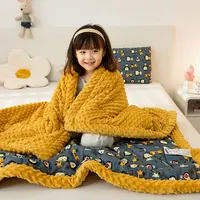 Children Blanket Large Size 3D Polka-dot Super Soft Kids Bed Quilted Quilt Pillow Core Cartoon Printed Double Sided Warm Blanket