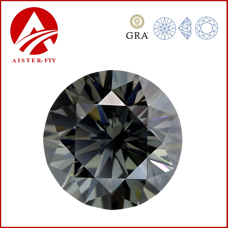 Серый цветной Муассанит Свободный Камень 0 5-ct сертифицированный бриллиант